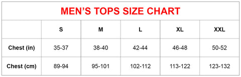 Men's Tops Size Chart